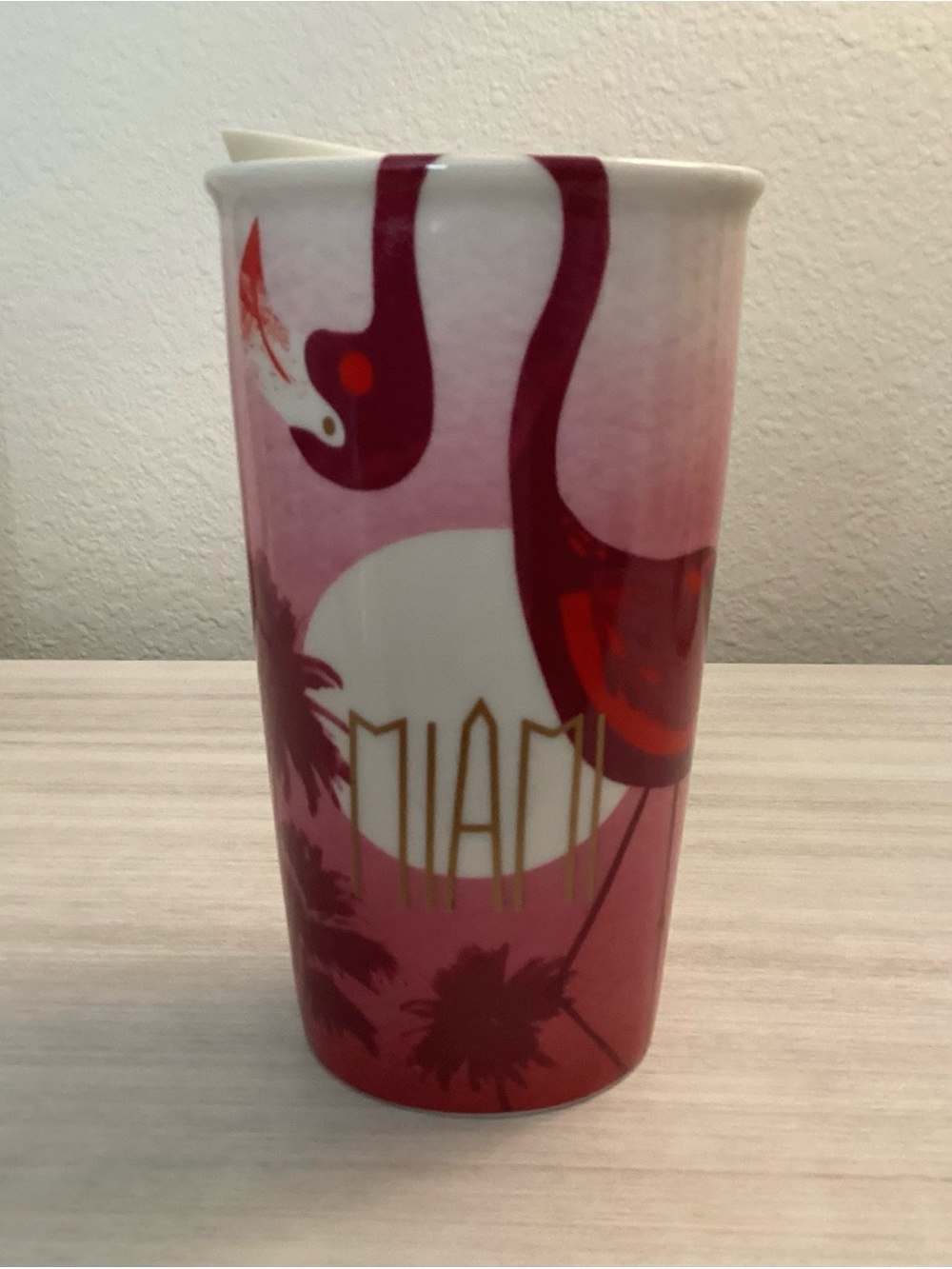 Starbucks Miami Ceramic Tumbler Mug Cup 12oz 2016 Florida Flamingo - NEW